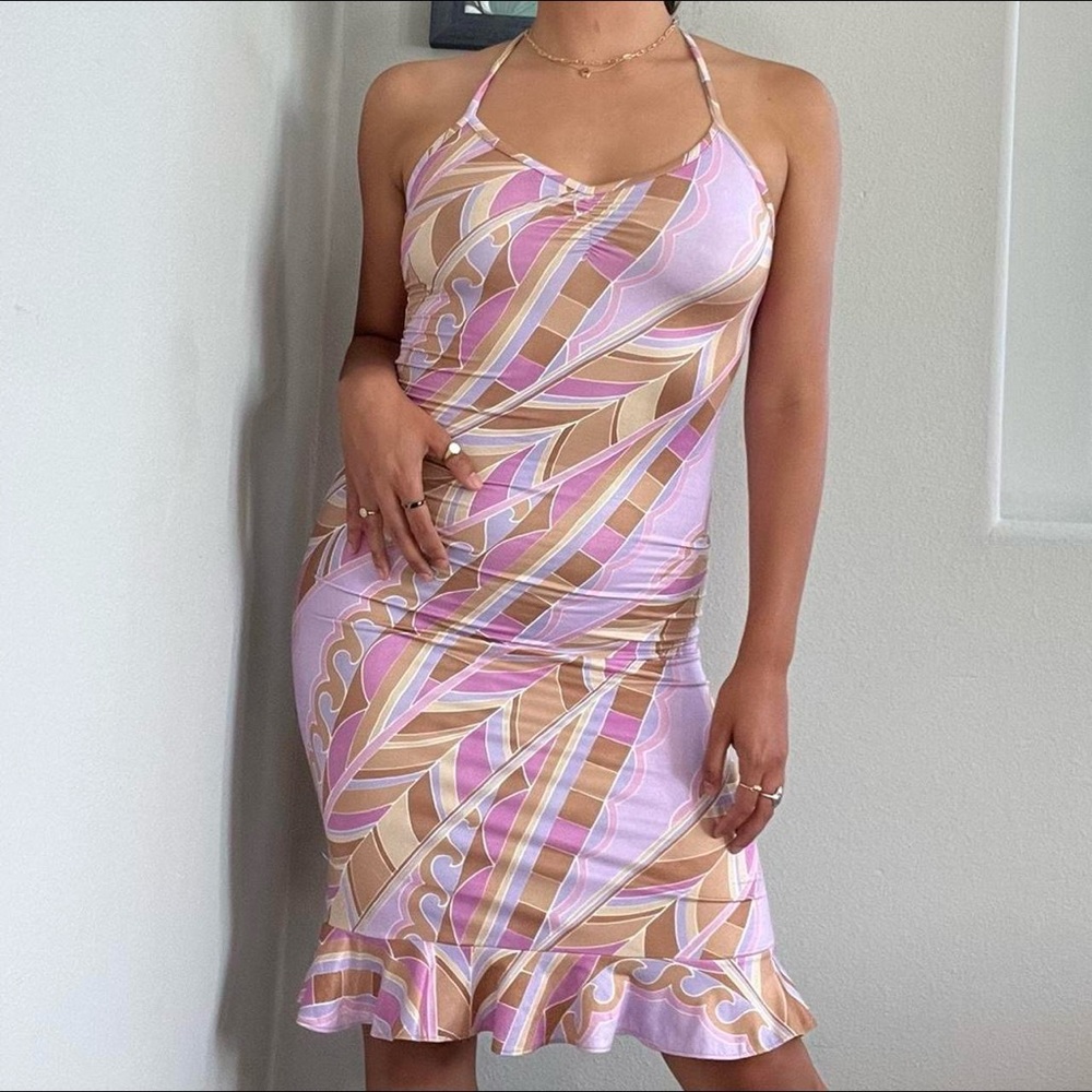 Midi Psychedelic Print Dress- Size Med